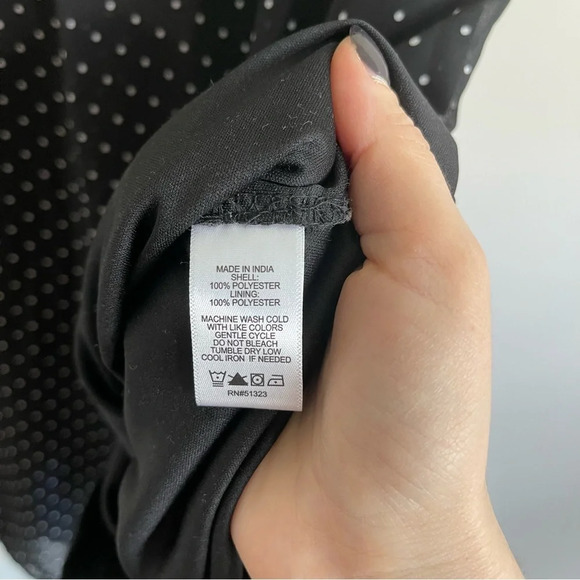 1.State black and white polka dot wide leg elastic waist pants size medium - Picture 4 of 5